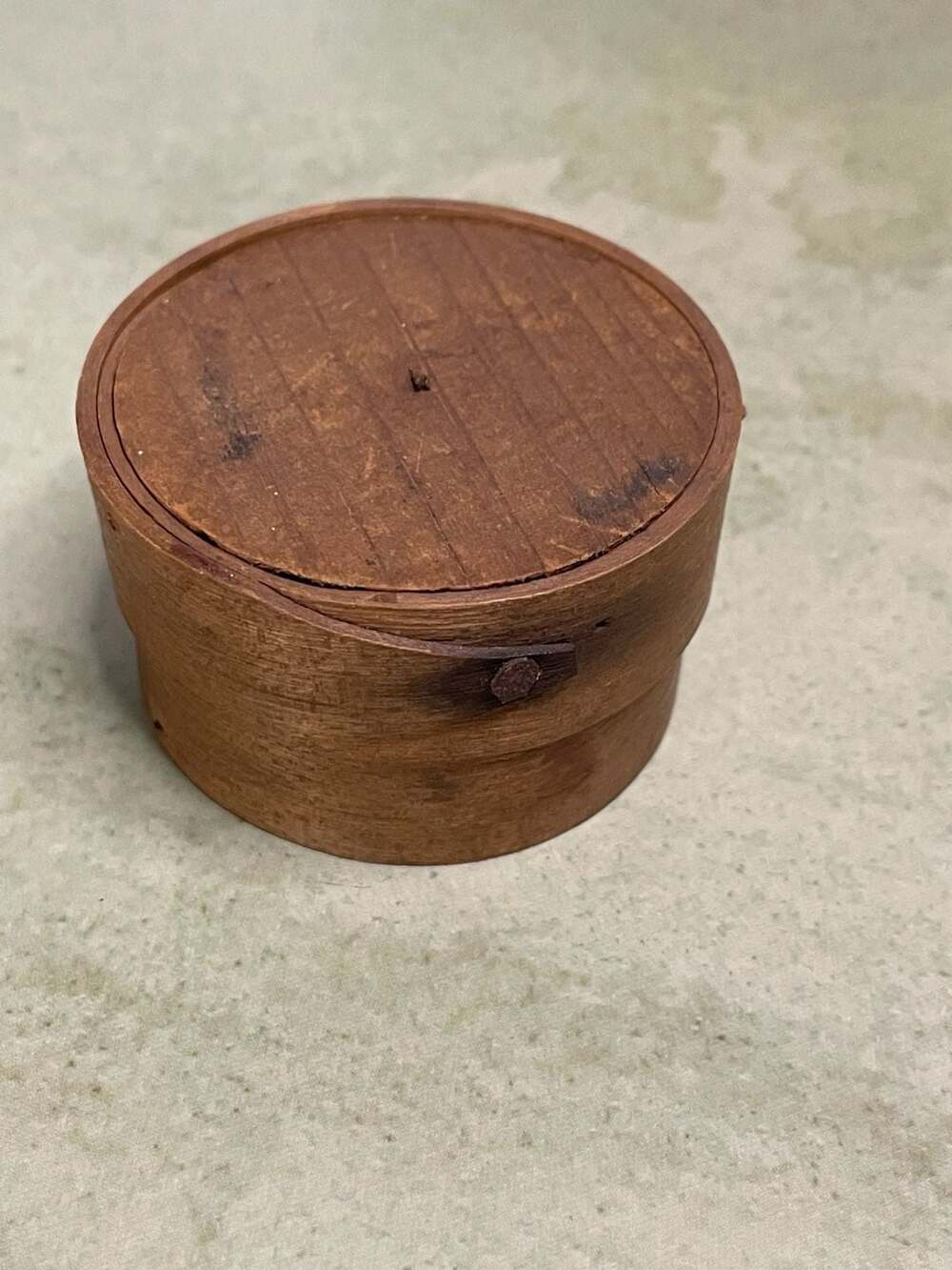 Vintage Wooden Bentwood Pantry Box with Lid. Farmhouse core.